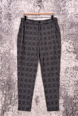 Young LA Pants 32 x 28 Mens Plaid Stretch Tapered Leg Trouser
